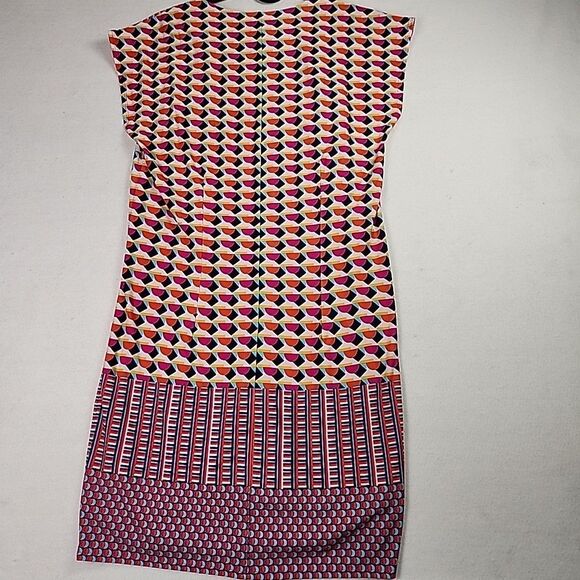 Laundry by Shelli Segal Small Geometric Boho Cap Sleeve Shift Dress Vibrant - Picture 10 of 11